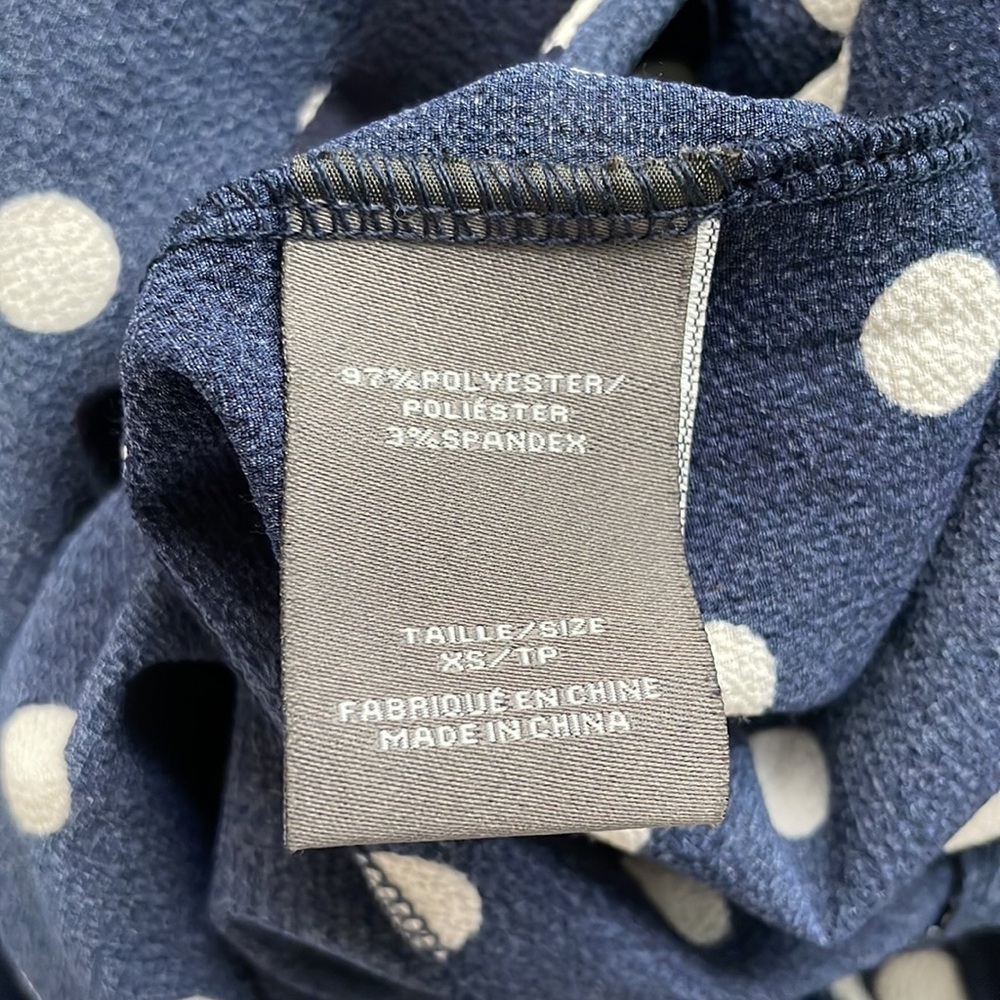 Suzy Shier Navy Blue and White Polka Dot Wrap Dress - Picture 8 of 8